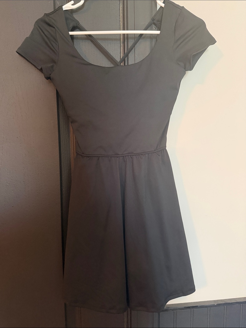 Hollister Black Short Sleeve Skater Dress